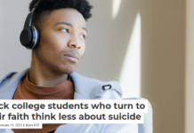 Black college students who turn to their faith think less about suicide