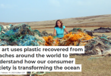 My art uses plastic recovered from beaches around the world to understand how our consumer society is transforming the ocean