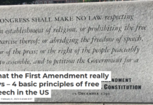 What the First Amendment really says – 4 basic principles of free speech in the US
