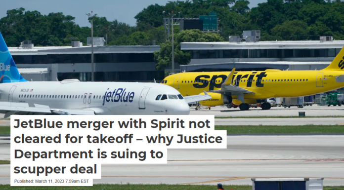 JetBlue merger with Spirit not cleared for takeoff – why Justice Department is suing to scupper deal
