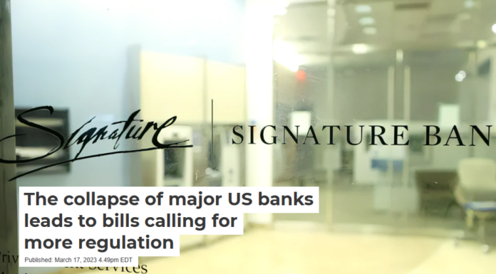 The collapse of major US banks leads to bills calling for more regulation