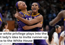 How white privilege plays into the first lady’s idea to invite runner-up Iowa to the White House