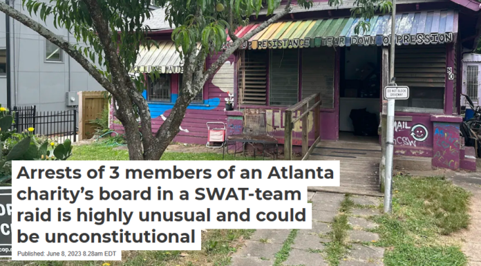 Arrests of 3 members of an Atlanta charity’s board in a SWAT-team raid is highly unusual and could be unconstitutional