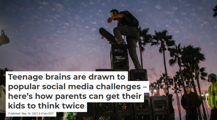 Teenage brains are drawn to popular social media challenges – here’s how parents can get their kids to think twice