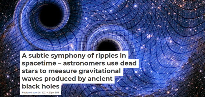 Black holes and other massive objects create ripples in spacetime when they merge. Victor de Schwanburg/Science Photo Library via Getty Images