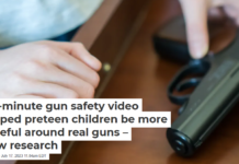A 1-minute gun safety video helped preteen children be more careful around real guns – new research
