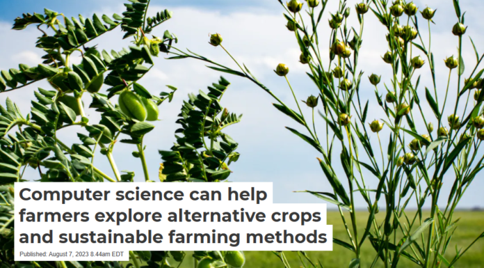 Computer science can help farmers explore alternative crops and sustainable farming methods