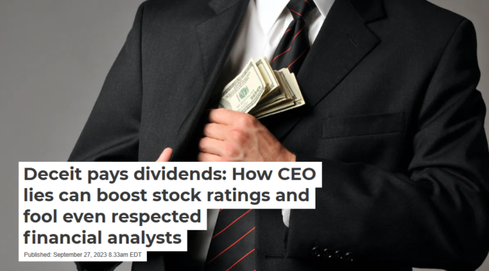 Deceit pays dividends: How CEO lies can boost stock ratings and fool even respected financial analysts