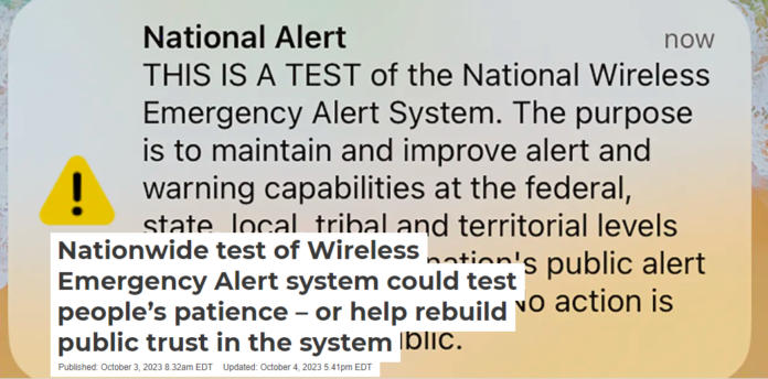 This message probably popped up on your phone on Oct. 4, 2023. AP Photo/Wayne Partlow