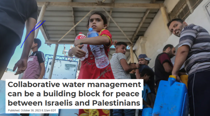 Collaborative water management can be a building block for peace between Israelis and Palestinians