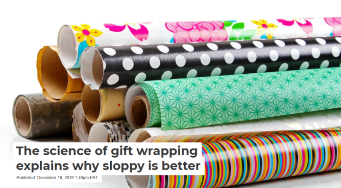 The science of gift wrapping explains why sloppy is better