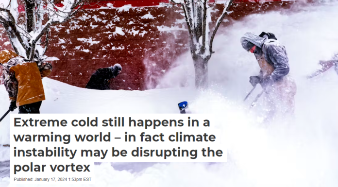 Extreme cold still happens in a warming world – in fact climate instability may be disrupting the polar vortex