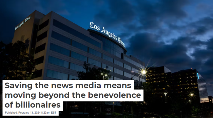 Saving the news media means moving beyond the benevolence of billionaires