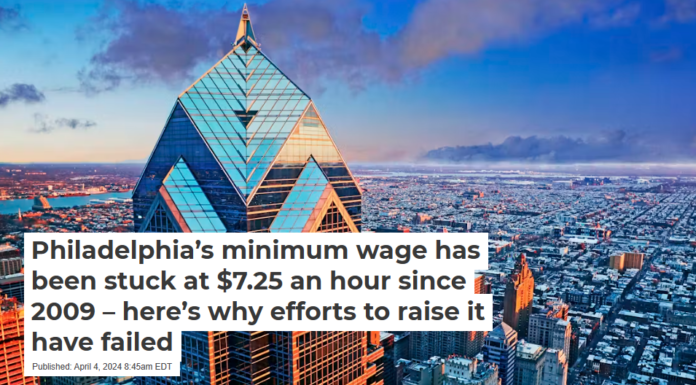 Philadelphia’s minimum wage has been stuck at $7.25 an hour since 2009 – here’s why efforts to raise it have failed