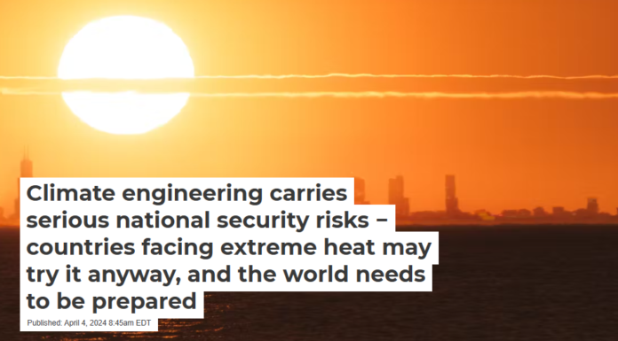 Climate engineering carries serious national security risks − countries facing extreme heat may try it anyway, and the world needs to be prepared