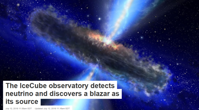The IceCube observatory detects neutrino and discovers a blazar as its source