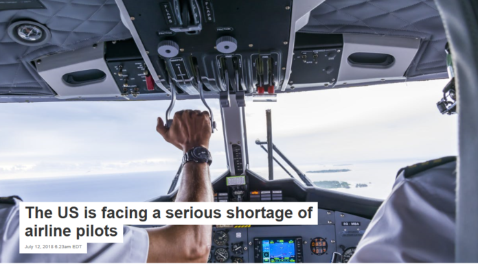 The US is facing a serious shortage of airline pilots