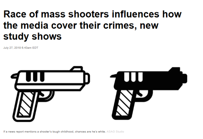 If a news report mentions a shooter’s tough childhood, chances are he’s white. ASAG Studio