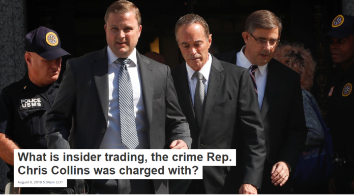 What is insider trading, the crime Rep. Chris Collins was charged with?