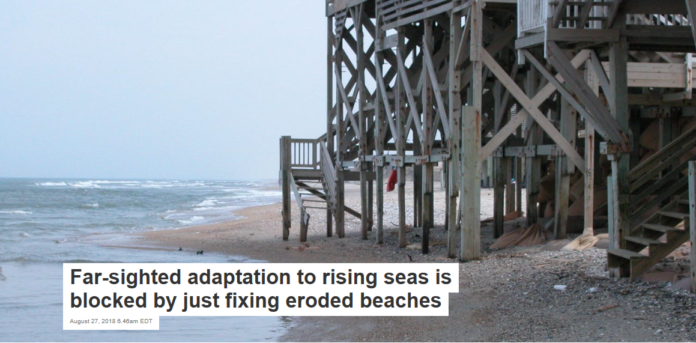 Beach erosion in Nags Head, North Carolina, photographed May 15, 2005. Soil Science, CC BY
