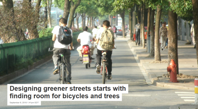 Designing greener streets starts with finding room for bicycles and trees
