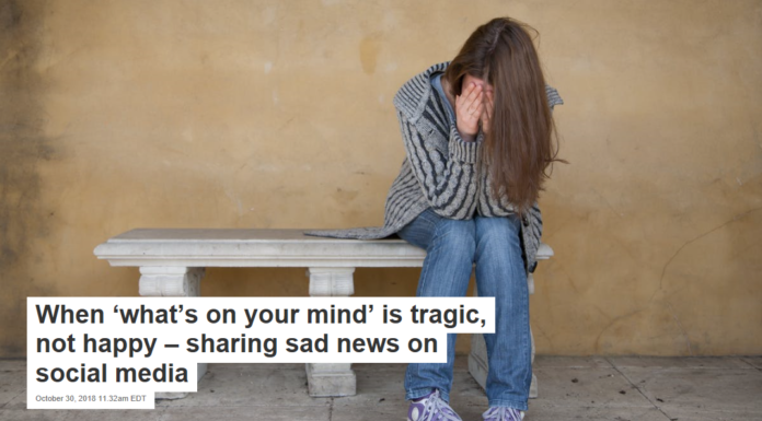 When ‘what’s on your mind’ is tragic, not happy – sharing sad news on social media
