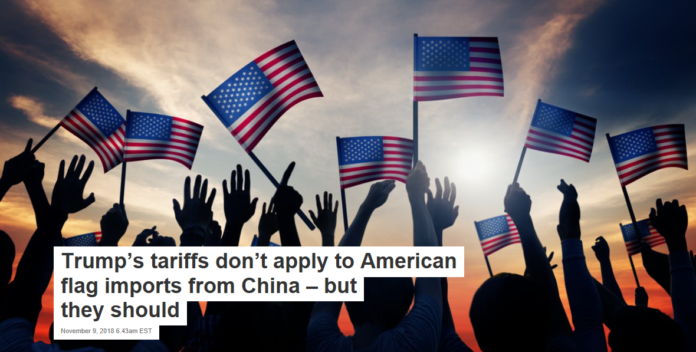 A surprising number of American flags are made in China. Rawpixel.com/shutterstock.com