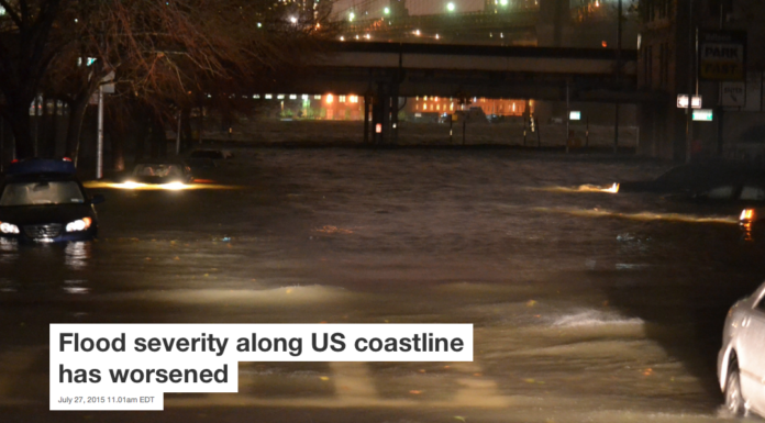 Flood severity along US coastline has worsened