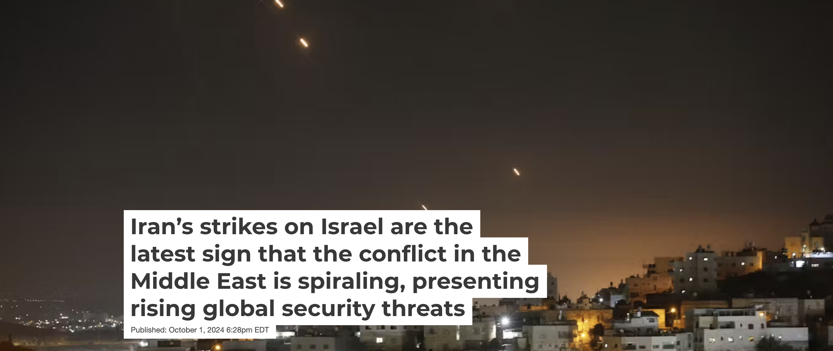 Iran’s strikes on Israel are the latest sign that the conflict in the ...