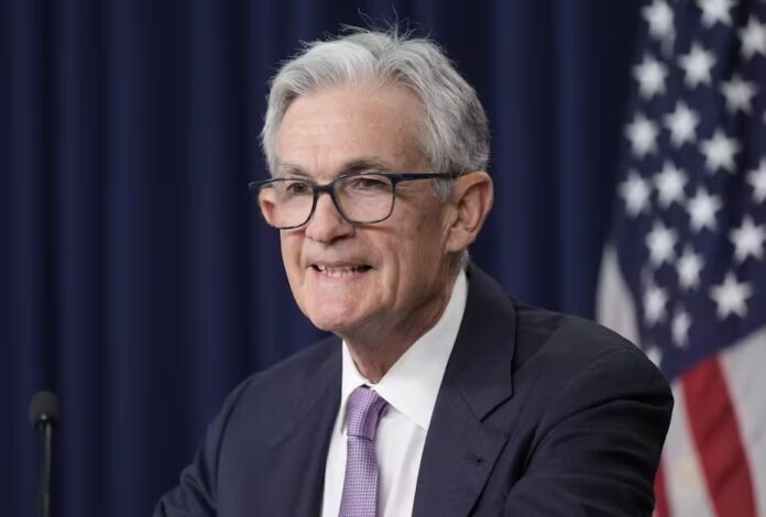 All smiles as Fed Chair Jay Powell signals he’s confident he’s winning the inflation fight. AP Photo/Ben Curtis All smiles as Fed Chair Jay Powell signals he’s confident he’s winning the inflation fight. AP Photo/Ben Curtis