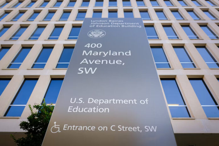 A sign marks the outside of the Department of Education headquarters in Washington, D.C. J. David Ake/Getty Images A sign marks the outside of the Department of Education headquarters in Washington, D.C. J. David Ake/Getty Images