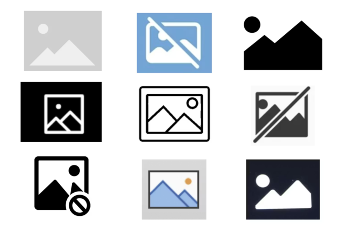 The icon has various iterations, but all convey the same meaning: an image should be here. Christopher Schaberg, CC BY-SA The icon has various iterations, but all convey the same meaning: an image should be here. Christopher Schaberg, CC BY-SA