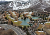 The snow drought was evident in Park City, Utah, on Feb. 9, 2026. This golf course is normally used for cross-country skiing in winter. Mario Tama/Getty Images
