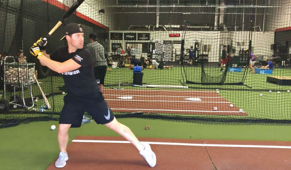 MLB Utility Power Player Jake Elmore at Batting Practice