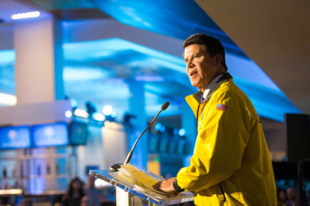 Keith Krach speaking at a charity event in 2018
