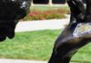 SEEGRAIN in the outstretched hand of Rodin's hero citizen of Calais is a monumental symbol of the mission to establish trust, good faith, and collaboration among all