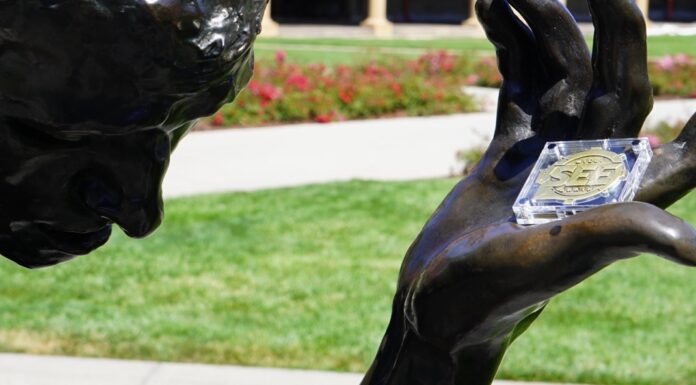 SEEGRAIN in the outstretched hand of Rodin's hero citizen of Calais is a monumental symbol of the mission to establish trust, good faith, and collaboration among all