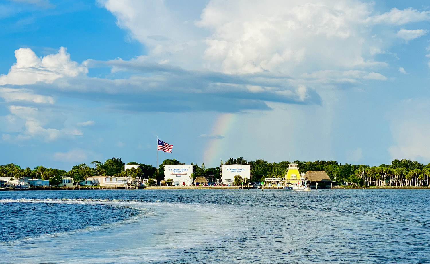 Stump Pass Marina at the end of the rainbow